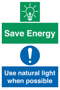 Save Energy - Use natural light when possible